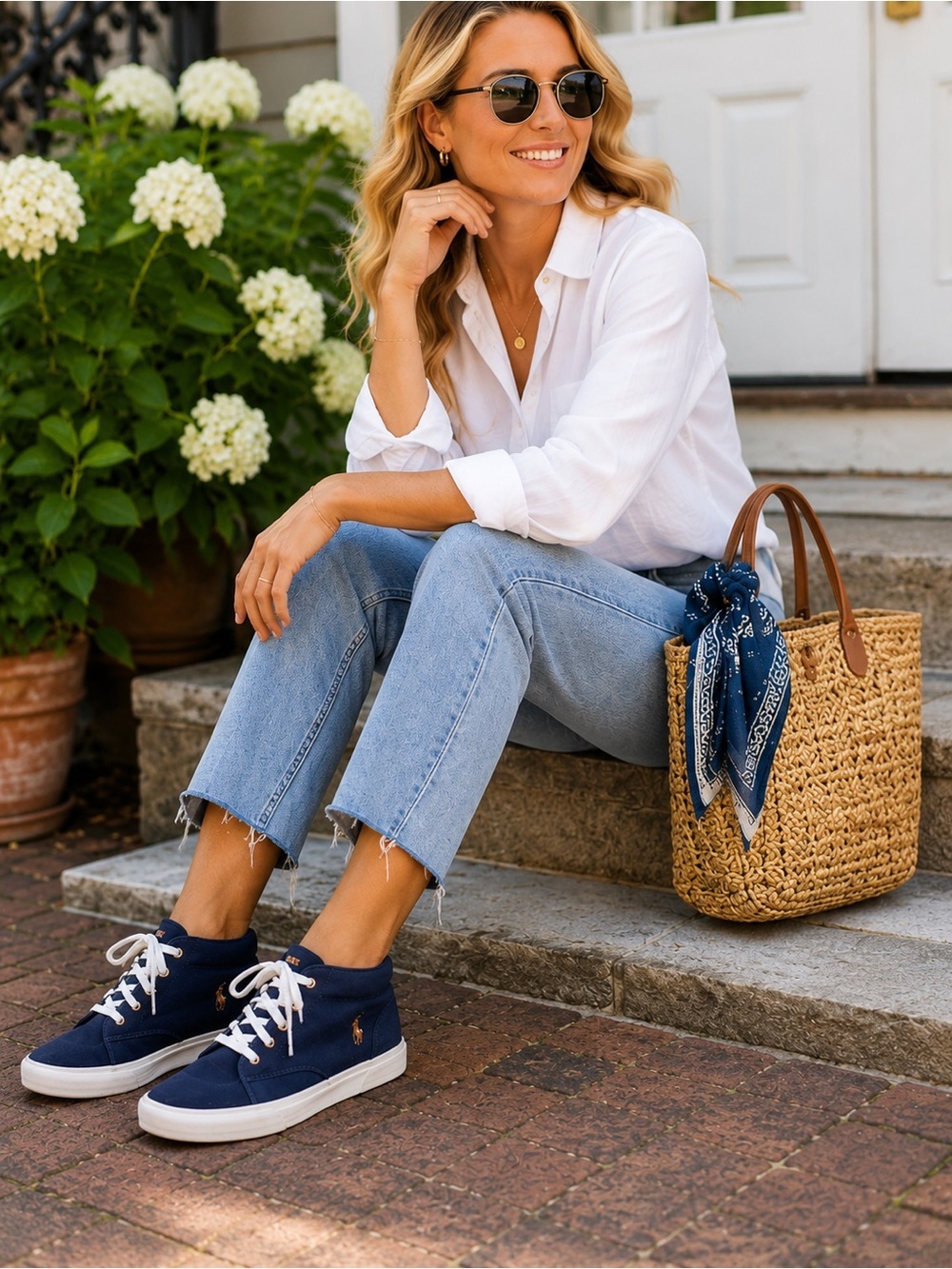 Polo Ralph Lauren Navy Canvas Mid Top Chukka Sneakers | Lace-Up Casual Shoes
